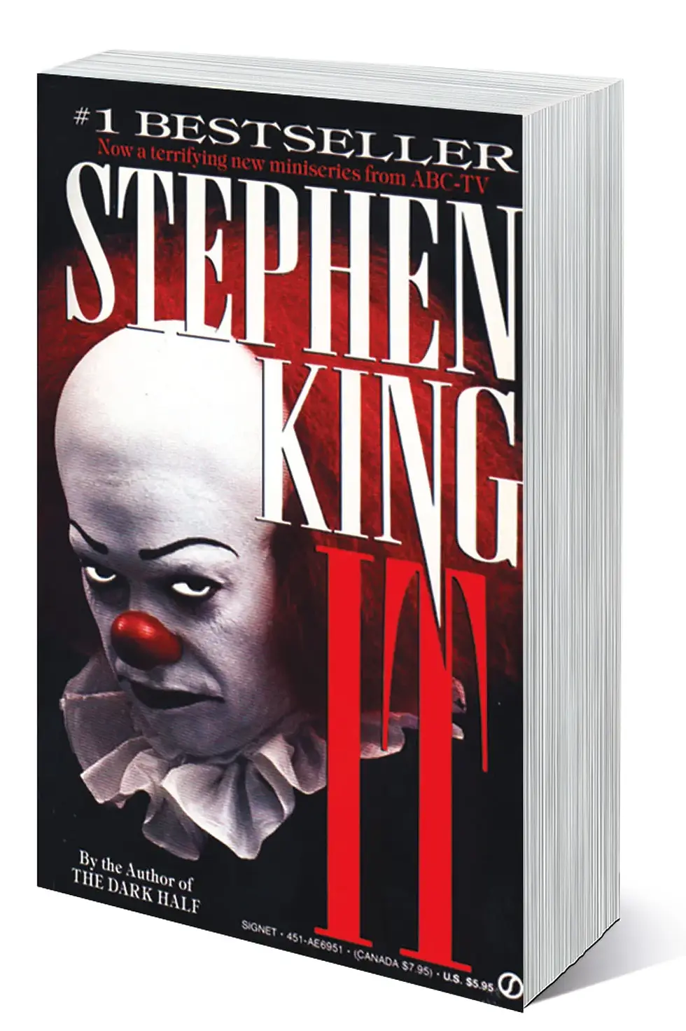 "IT" by Stephen King paperback book Horror TV Tie In Tim Curry Cover