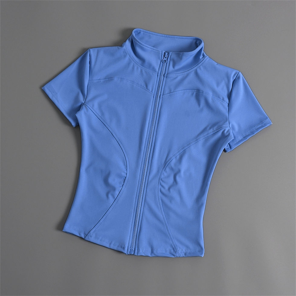 Thumbnail: Casual Slim Sports Coat For Women Short Sleeve Solid Zipper Tops Female Cycling 