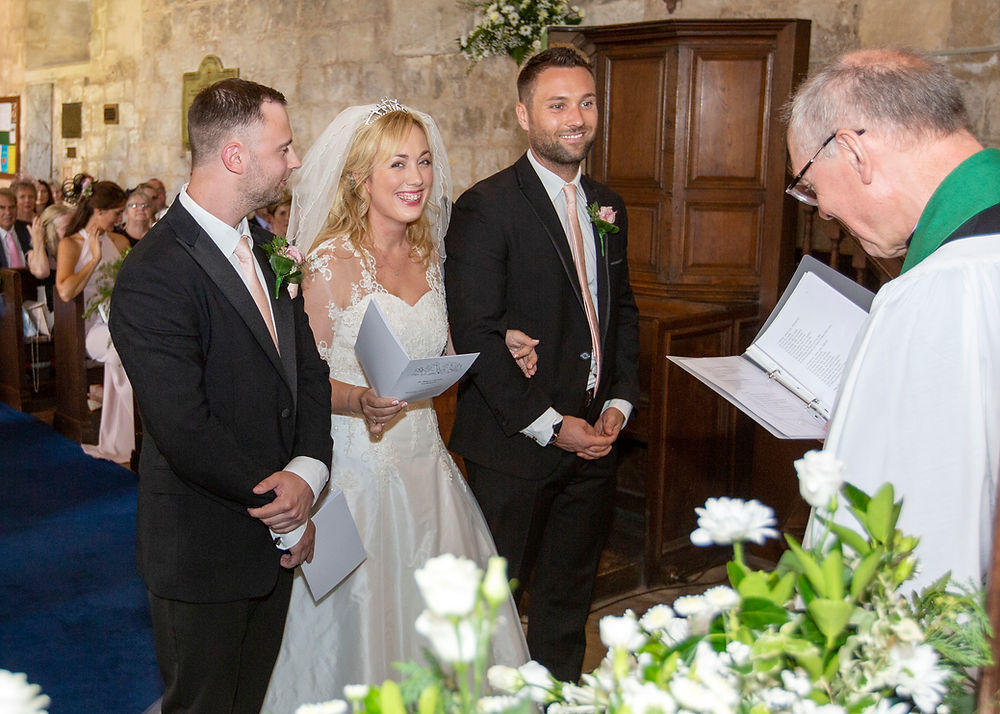 Excitement of getting married. Church Wedding Ceremony