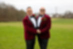 Same Sex Couple, posed holding hands at Humber View Hotel, North Ferriby