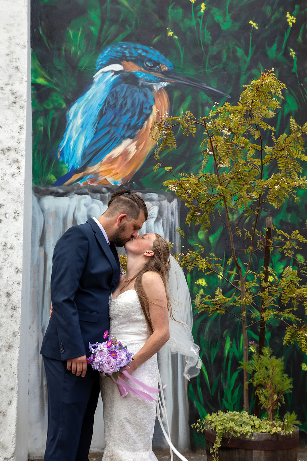 Driffield Methodist Church Wall Art, Bride + Grooms kiss