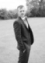 Black and White Posed Groom Shot