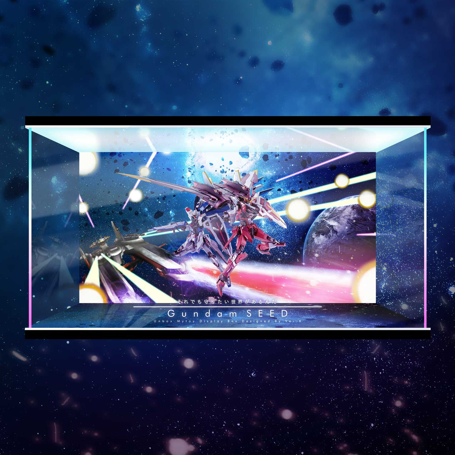 Metal Build Gundam SEED Series Freedom Justice Gundam Universal Genesis Theme Display Box