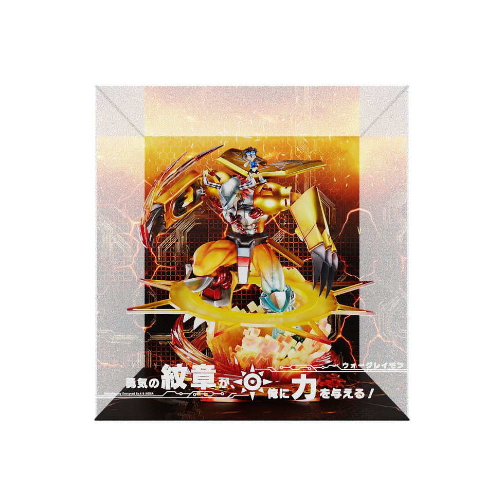 縮圖：[解放玩具] Union Creative 數碼暴龍 戰鬥暴龍獸 雕像 高透主題展示盒