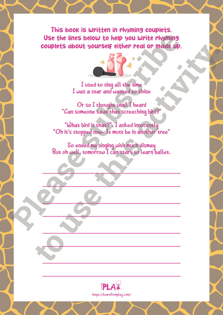 Celeste The Giraffe Loves to Laugh - Rhyming Couplets