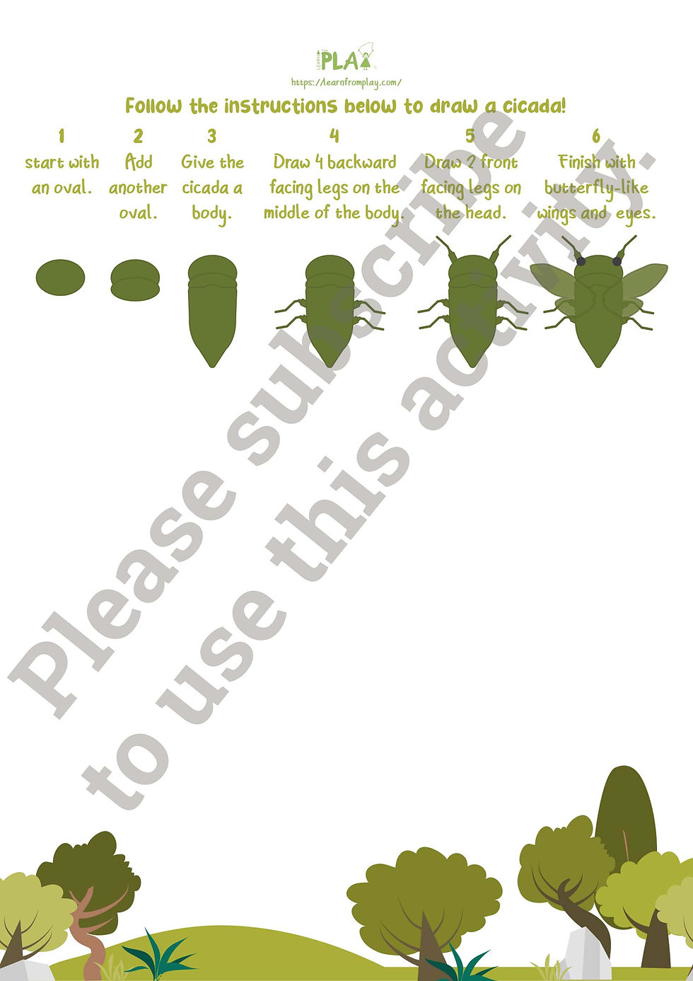 Searching For Cicadas - Drawing