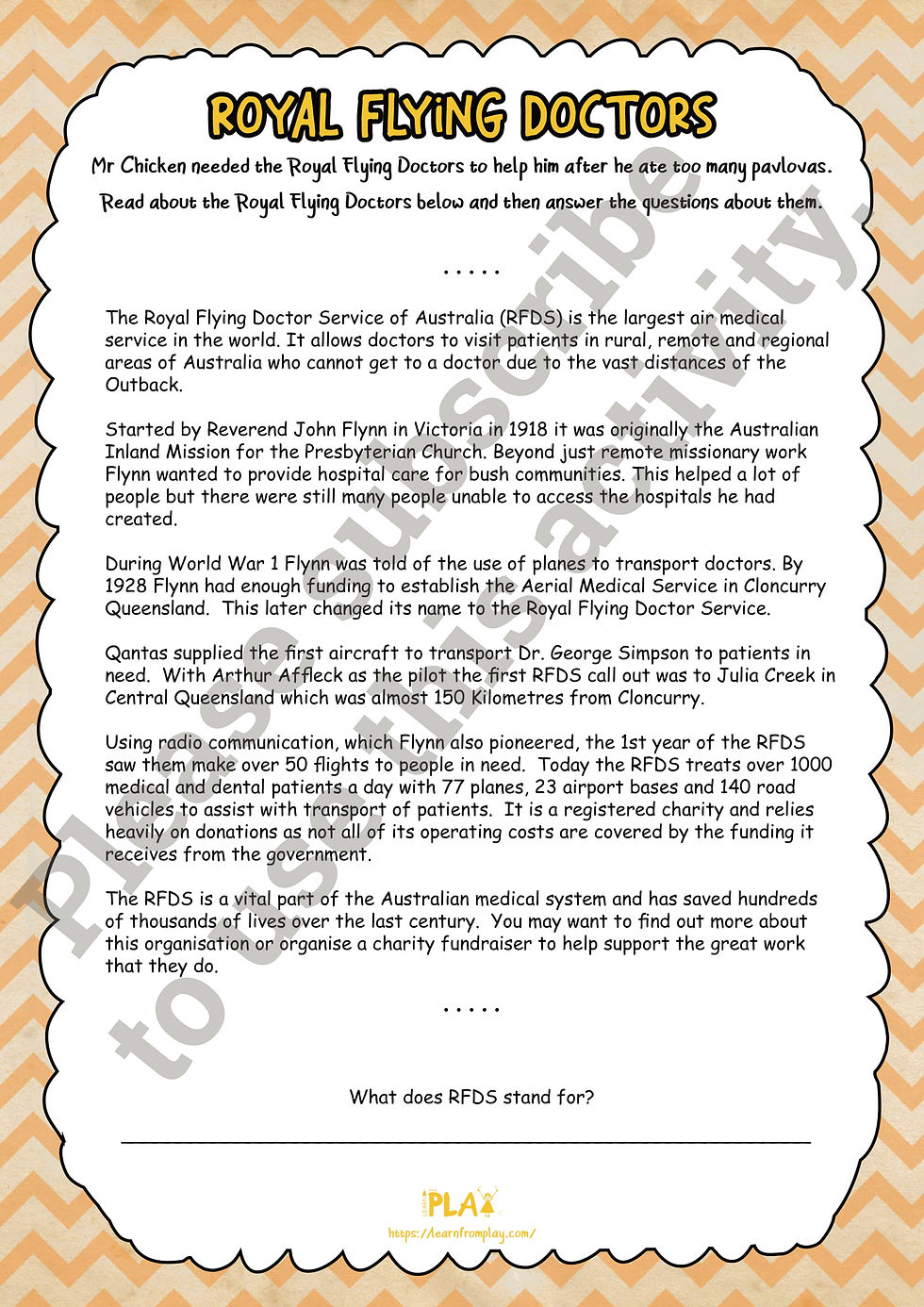 Mr Chicken All Over Australia - Royal Flying Doctors