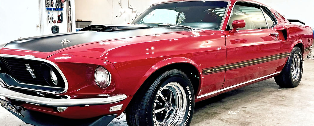 classic Ford Mustang paint correction and ceramic coating restoring gloss and protecting finish by Blue Collar Detail Co in Eugene Springfield and Lane County Oregon