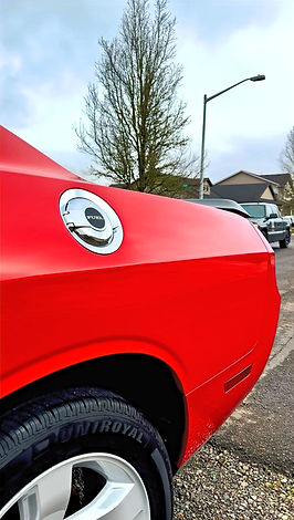 Dodge Challenger paint correction and ceramic coating restoring gloss depth and protecting the finish by Blue Collar Detail Co in Eugene Springfield and Lane County Oregon