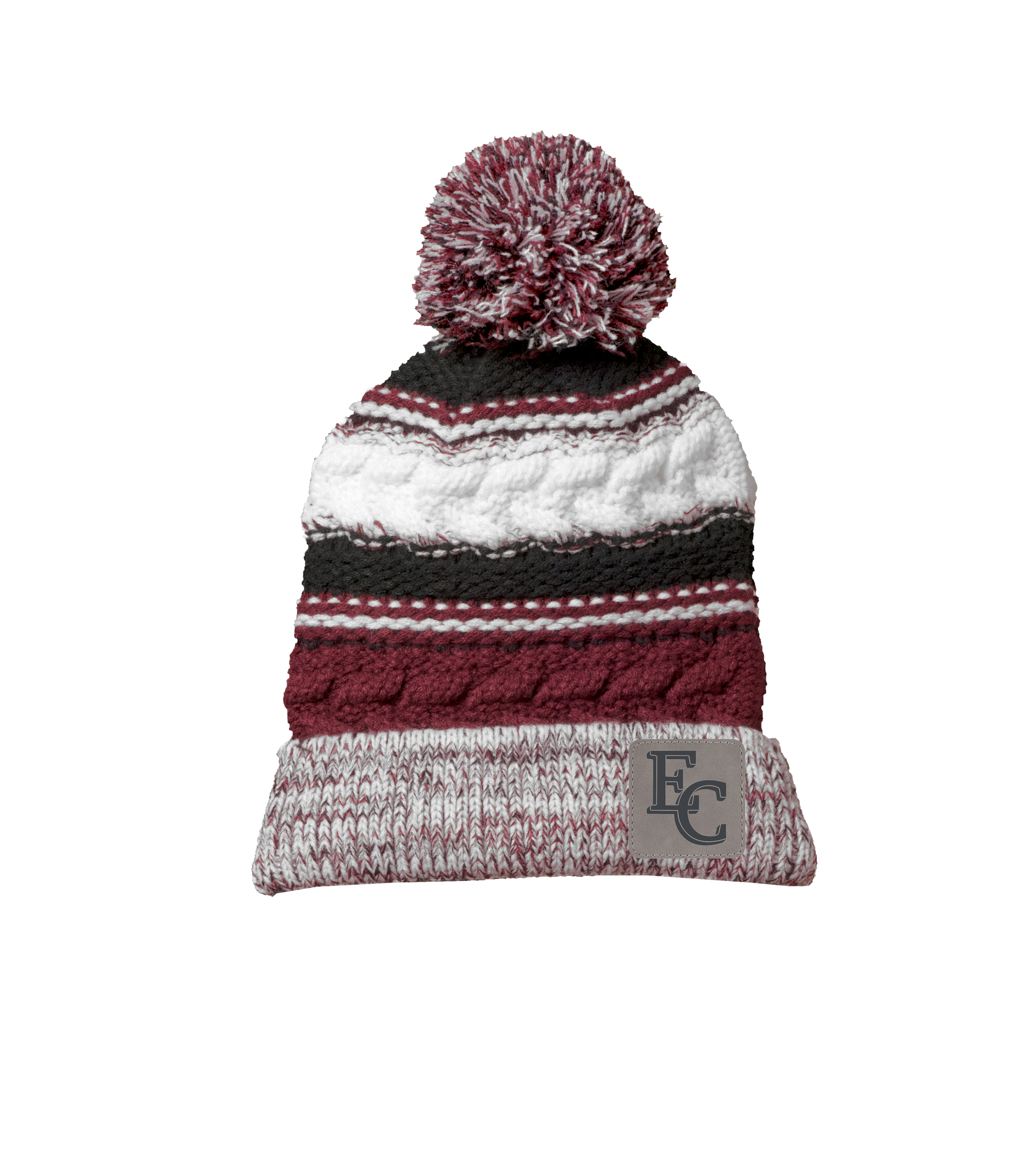 EC Flag PomPom Beanie Leather patch