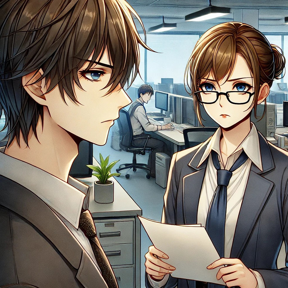 険悪で目を合わせない男性部下と女性上司