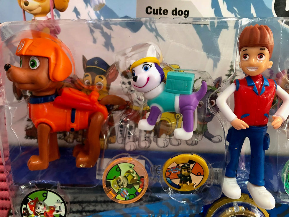 Miniatura: Patrulha Canina 3 Bonecos 7-14 Cm Com Relógio