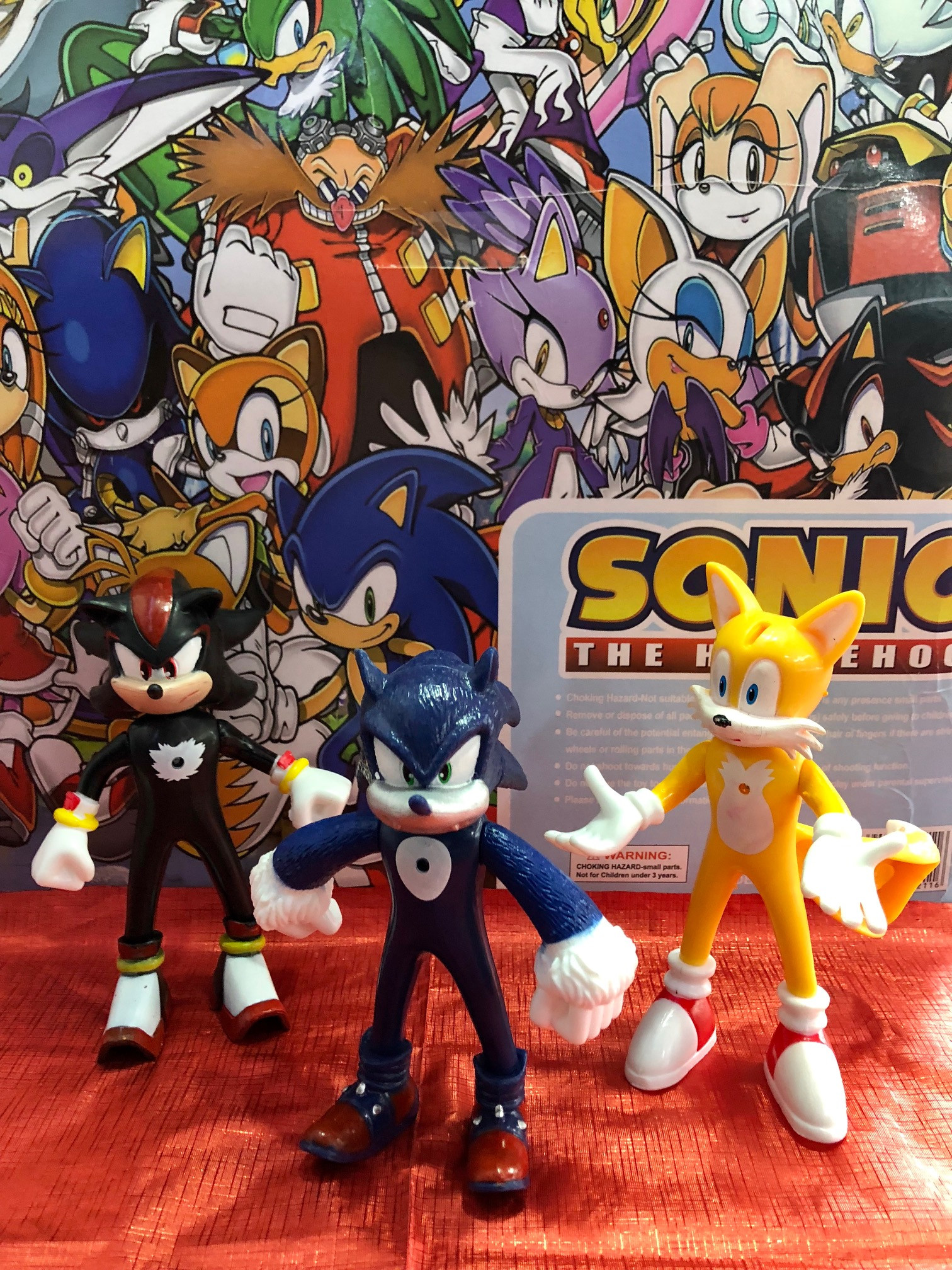 Sonic Kit Com 3 Bonecos De 12 Cm