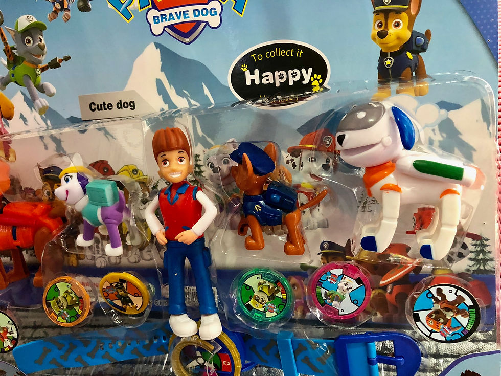 Miniatura: Patrulha Canina 3 Bonecos 7-14 Cm Com Relógio