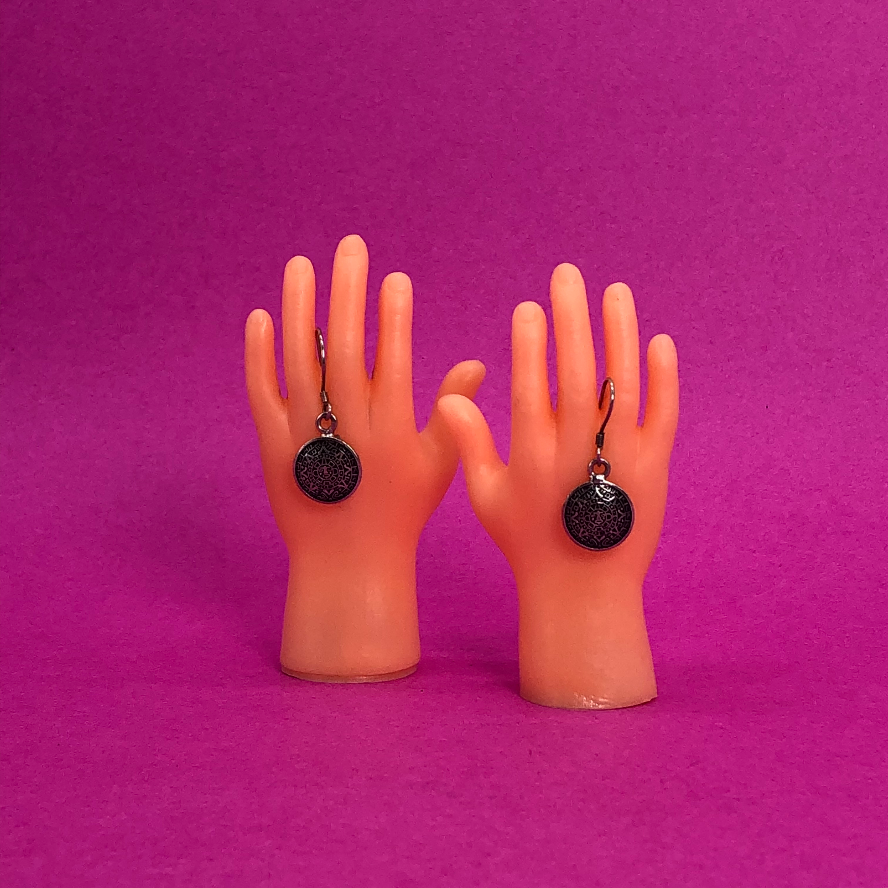 Boucles d'oreilles calendrier mayan 925