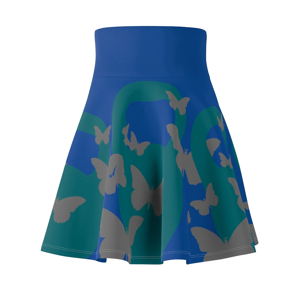 Thumbnail: Kettlebell aquamarine butterfly Women's Skater Skirt 2