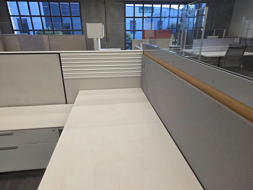 Thumbnail: Herman Miller Canvas 6'x6' "Benching Style" Workstation with Maple Paneling