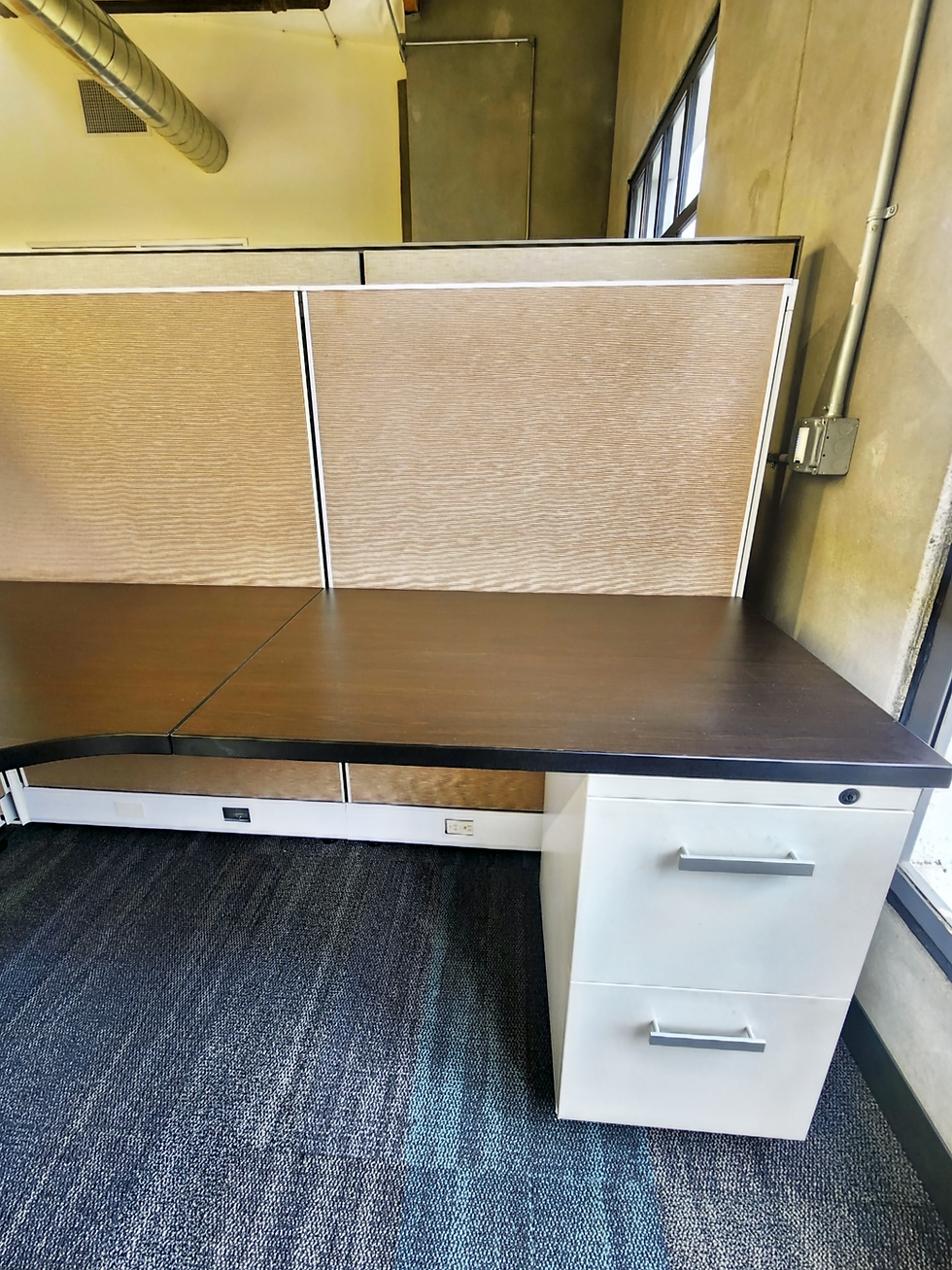 Thumbnail: Friant Novo Tan 6' x 6' Tan Cubicle with NO Stacking Glass