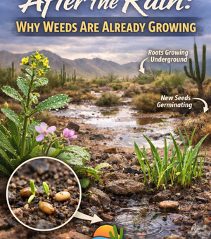 Weeds in a desert landscape