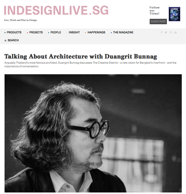 Indesignlive.sg: Talking About Architecture with Duangrit Bunnag