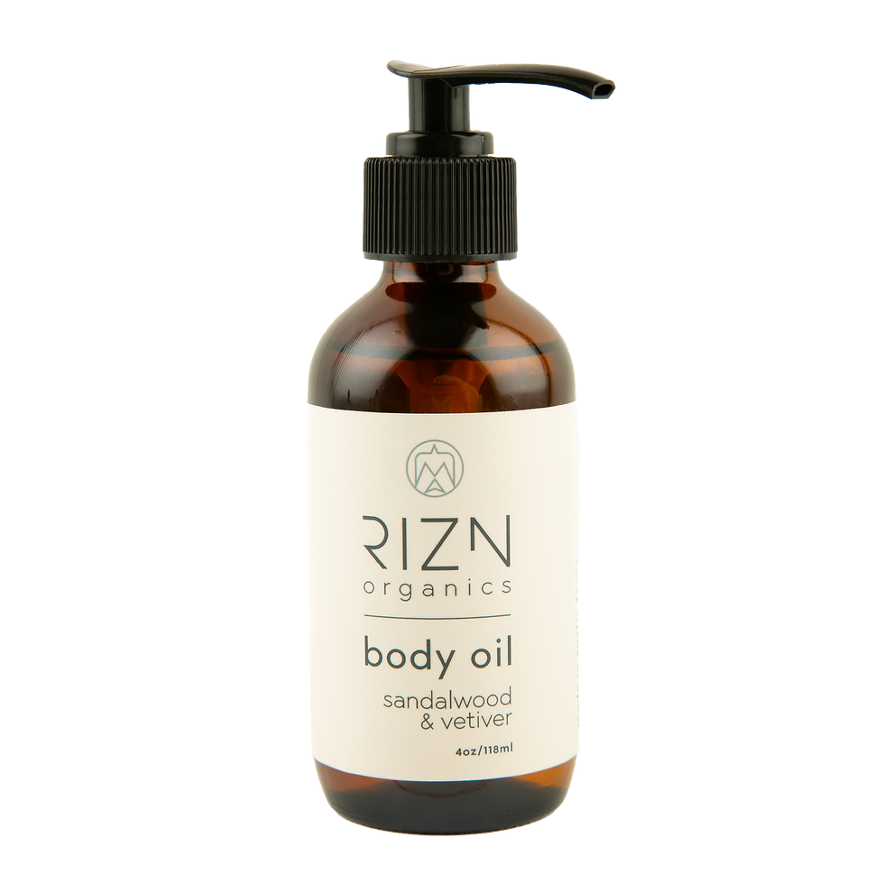 RIZN body oil sandalwood and vetiver