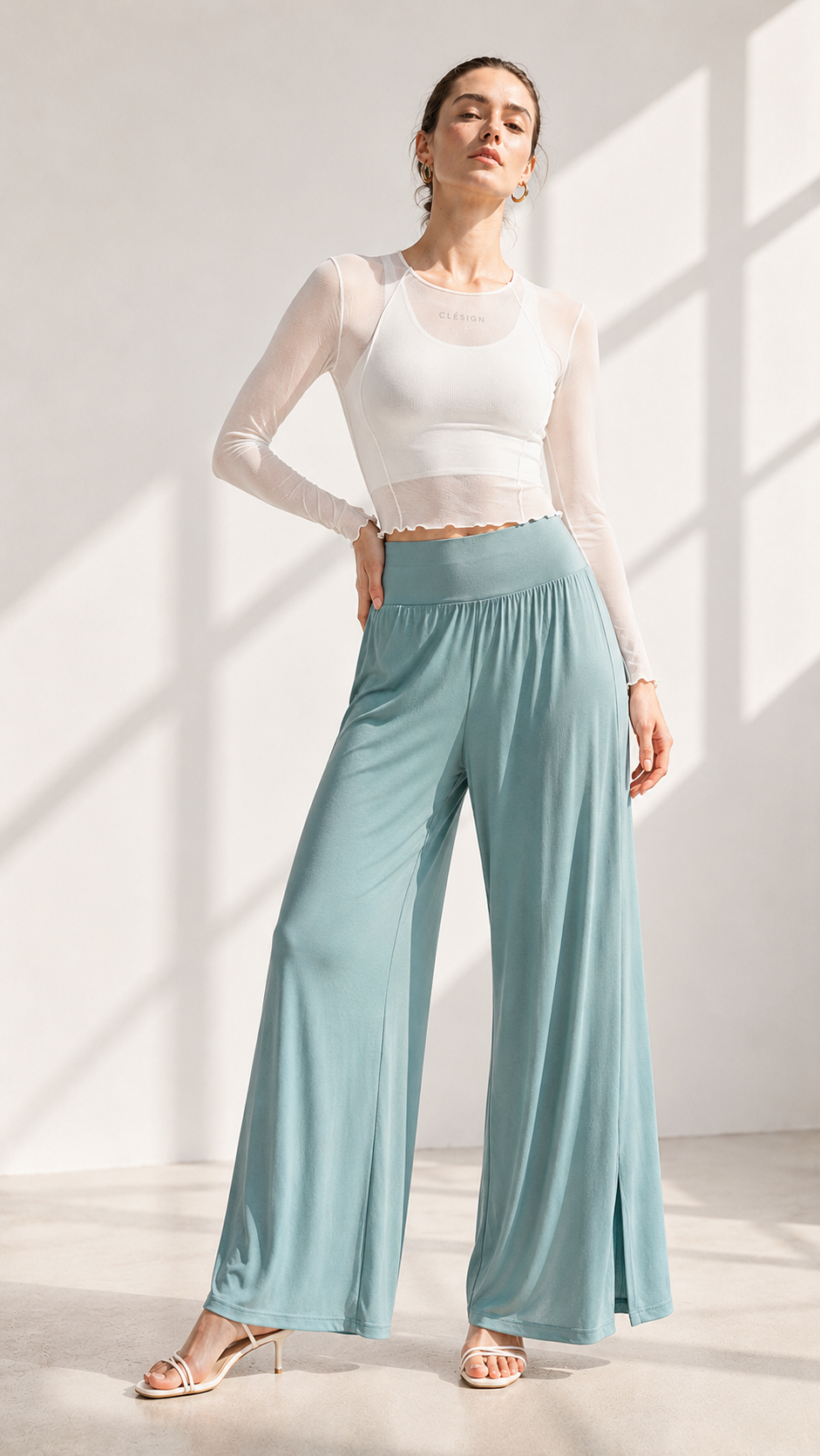 Thumbnail: ZenFlow™ 空氣絲感時尚極奢垂墜寬褲(超大彈性) ZenFlow™ AirWeave Luxe Drape Pants