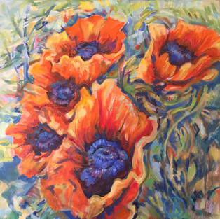 B. Rositto, Oriental Poppies, Oil on Canvas