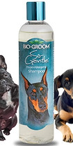 Bio-Groom So-Gentle Hypoallergenic Shampoo bottle with dog illustration.