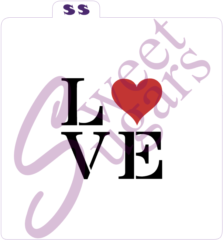 Thumbnail: LOVE Square 2 Part Stencil - Traditional or Silkscreen