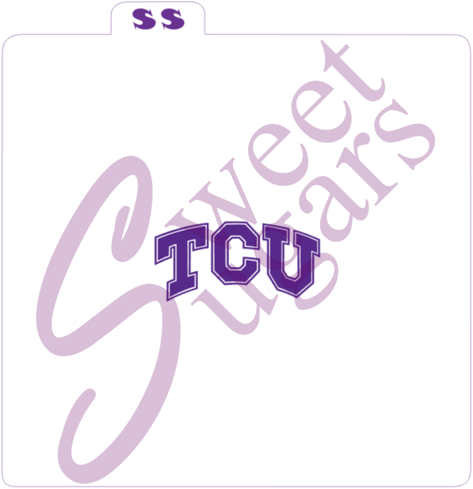 (WS) Curved TCU Logo Silkscreen Stencil