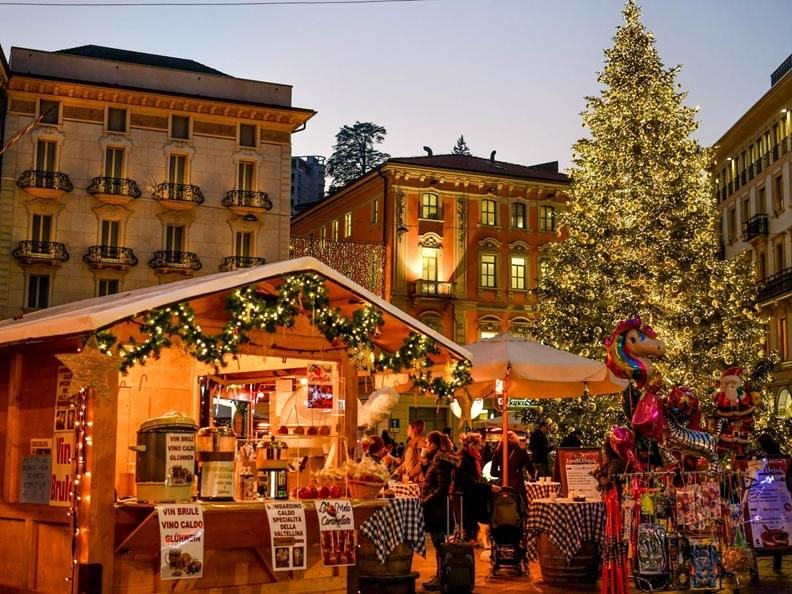 mercado de navidad en Lugano