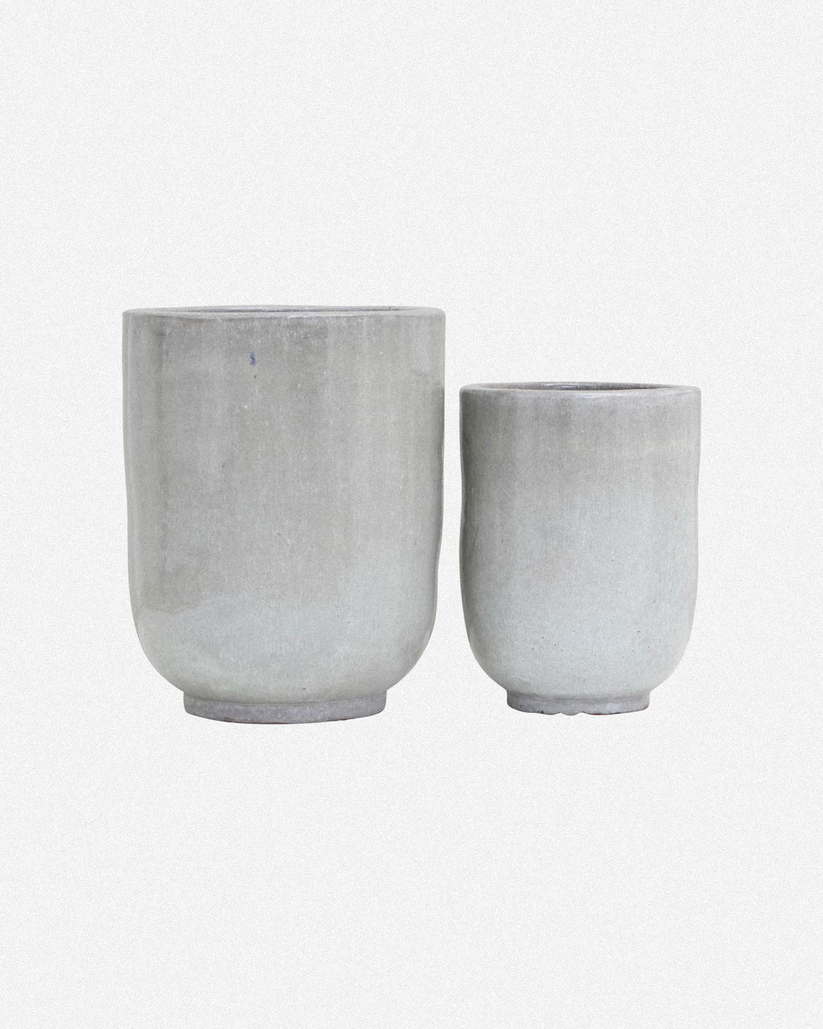 Květináč tří barev sada 2 kusů, světle šedá XXL a XL