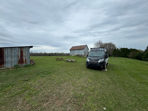 campervan in field