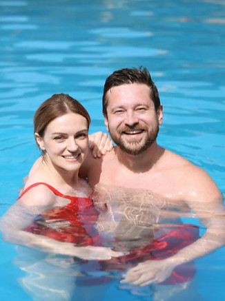 Couple in swimming pool
