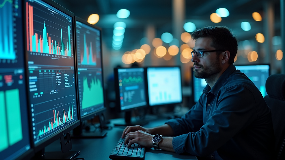 Close-up view of refinery control room monitors displaying delayed coking process data