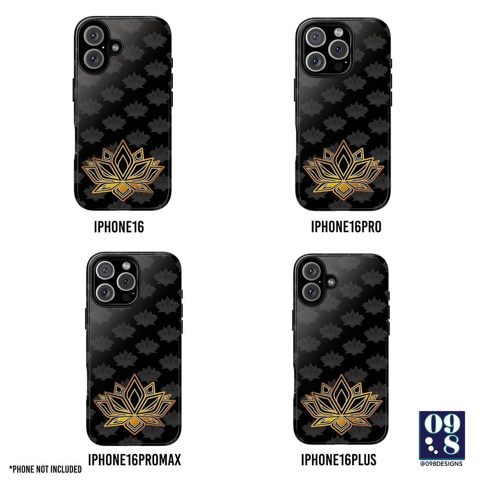 Thumbnail: Black N' Gold Lotus - iPhone Case