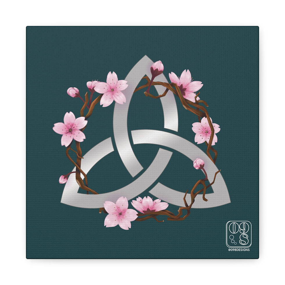 Celtic Cherry Blossom Canvas, 1.25", 10"x10"