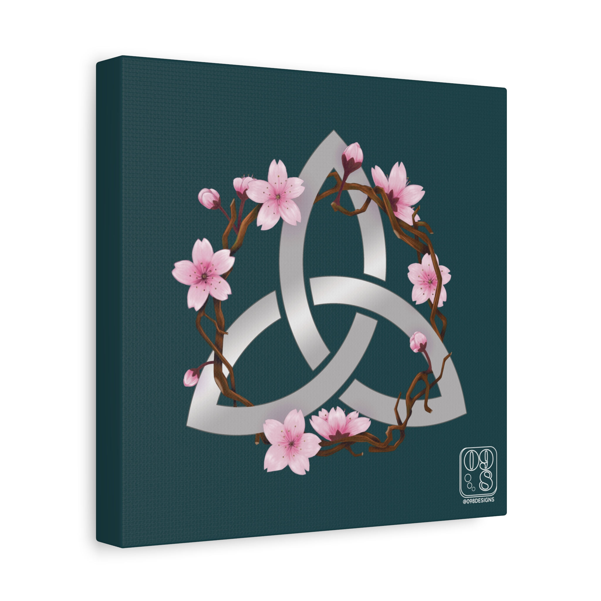 Celtic Cherry Blossom Canvas, 1.25", 10"x10"