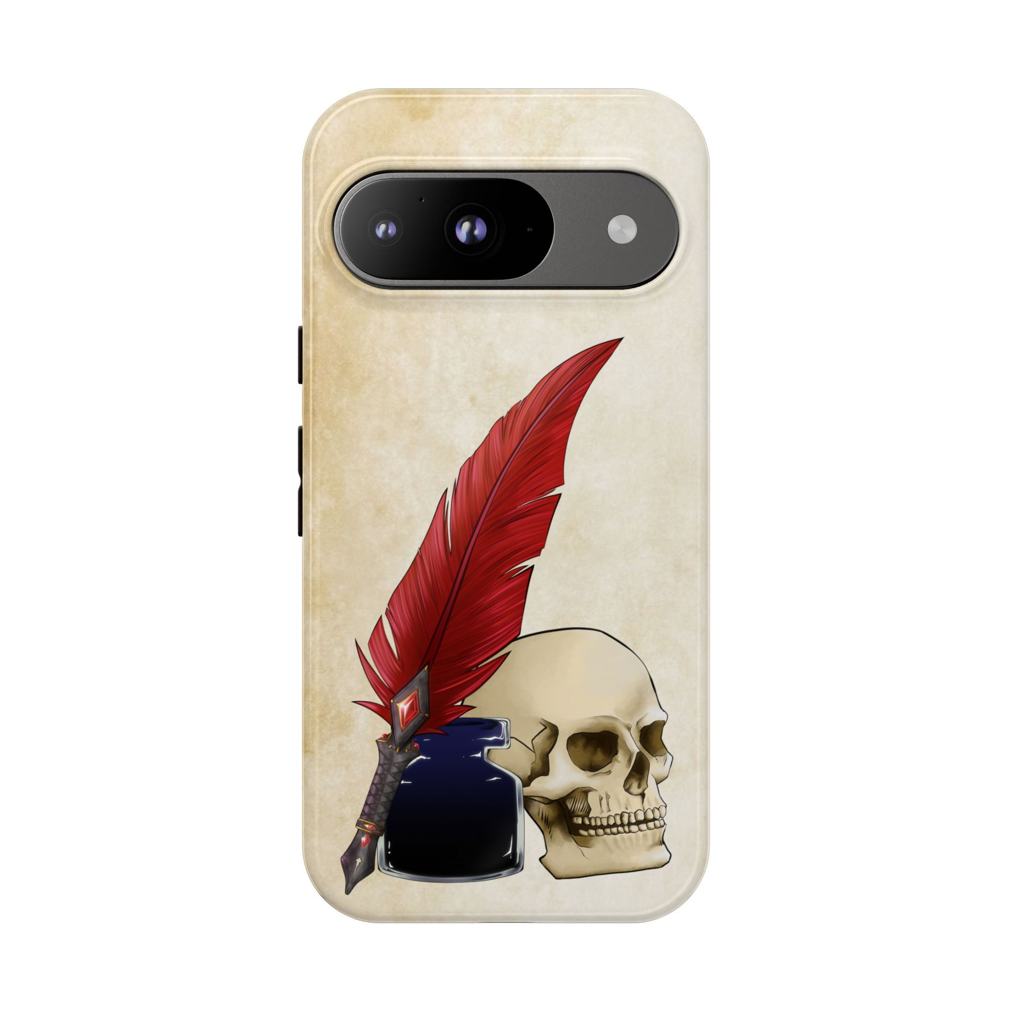 Red Quill and Skull - Google Pixel Phone Case