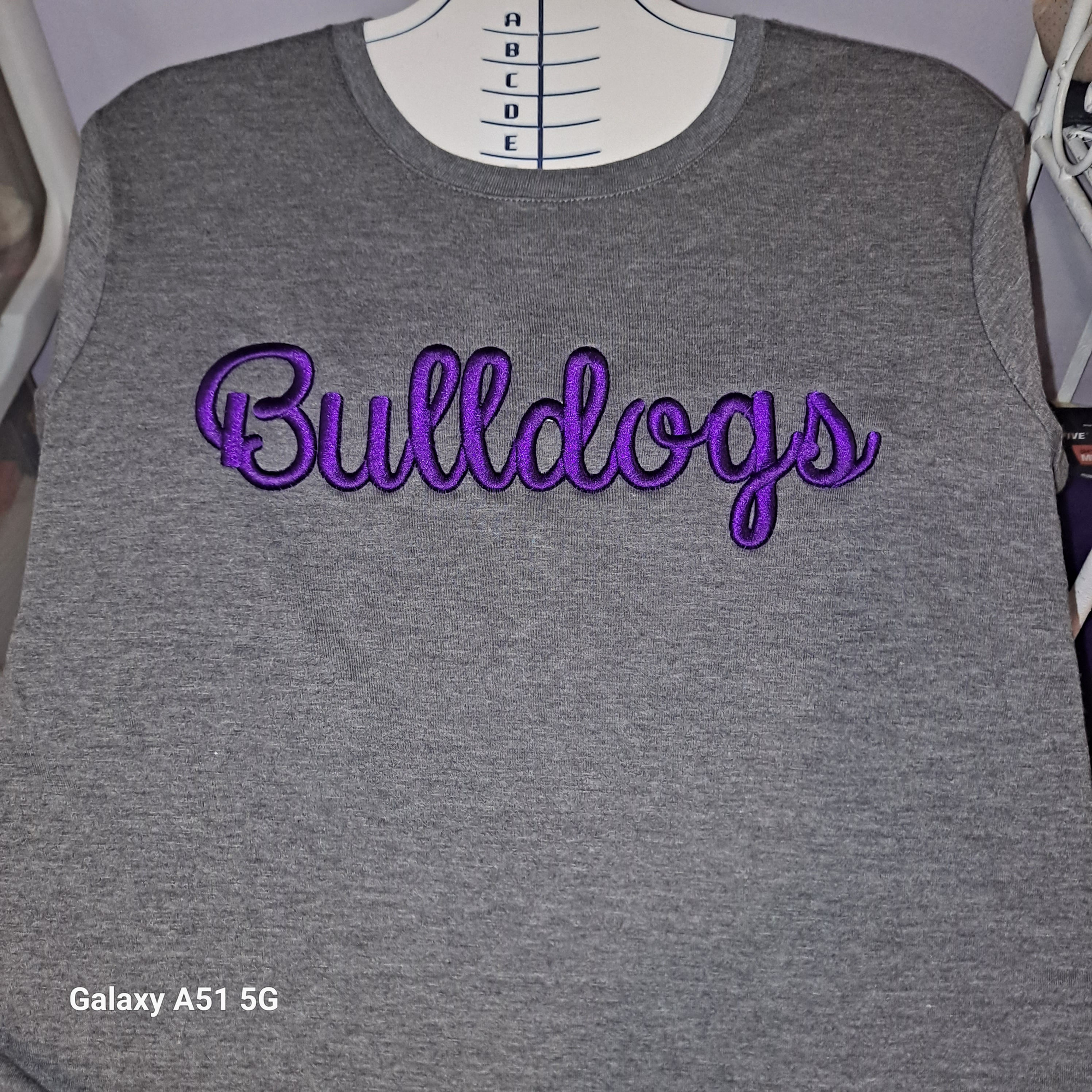 3D puff embroidery Bulldogs t shirt 