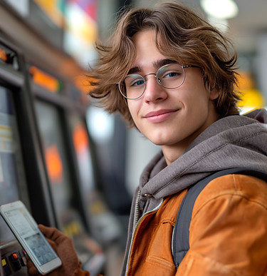 Teen Using ATM