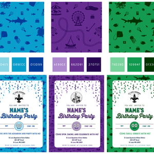 Custom Union Station Birthday Party branding