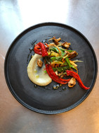 Romano Bean & Mushroom Salad with Smokey Eggplant