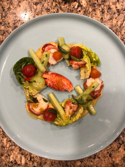 Lobster Salad with Cucmbers, Cherry Tomatoes, and Lobster Mayonnaise