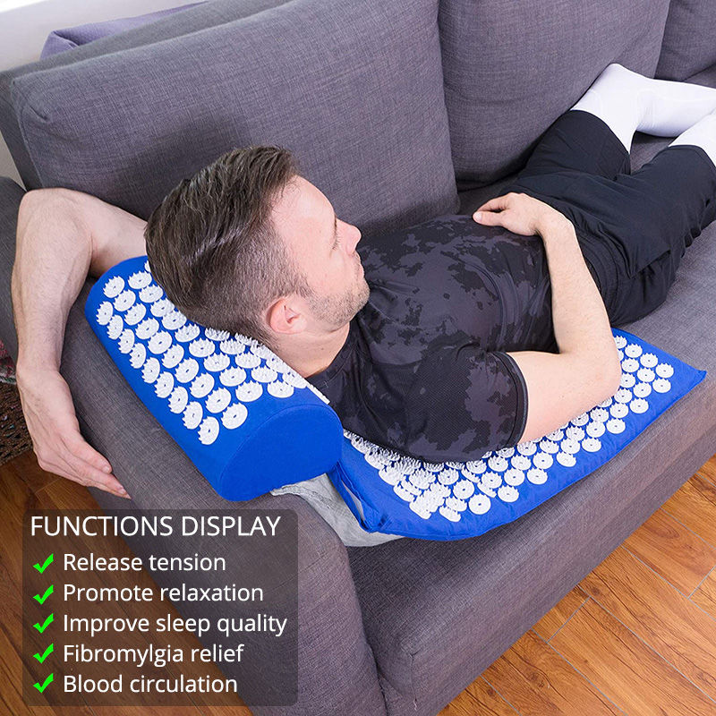 Thumbnail: Acupressure Mat Sensi Massage Mat Pillow Set  applicator for Neck Foot Yoga Mat 