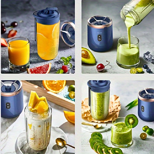 Thumbnail: Portable Fruit Juice Blenders Summer Personal Electric Mini Bottle Home USB 6 Bl