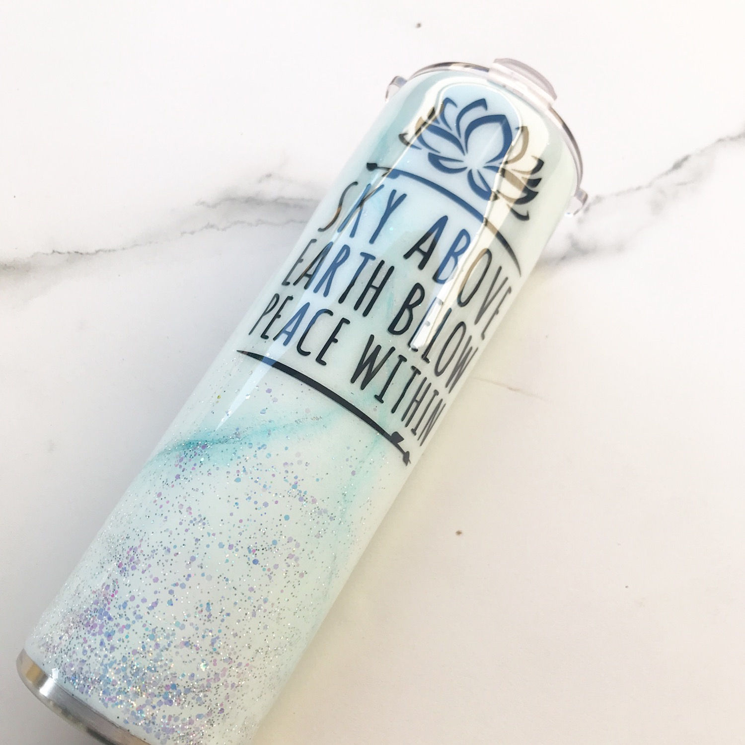 Marble and Glitter Tumbler