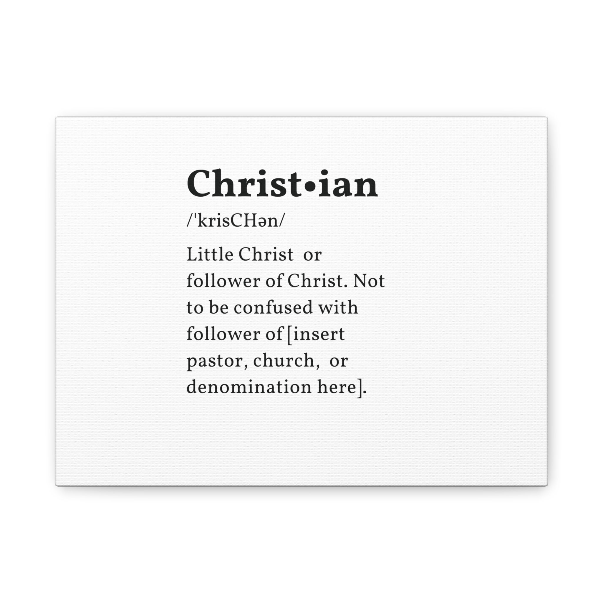 Christian Definition Matte Canvas Wall Art — Minimal Faith Print
