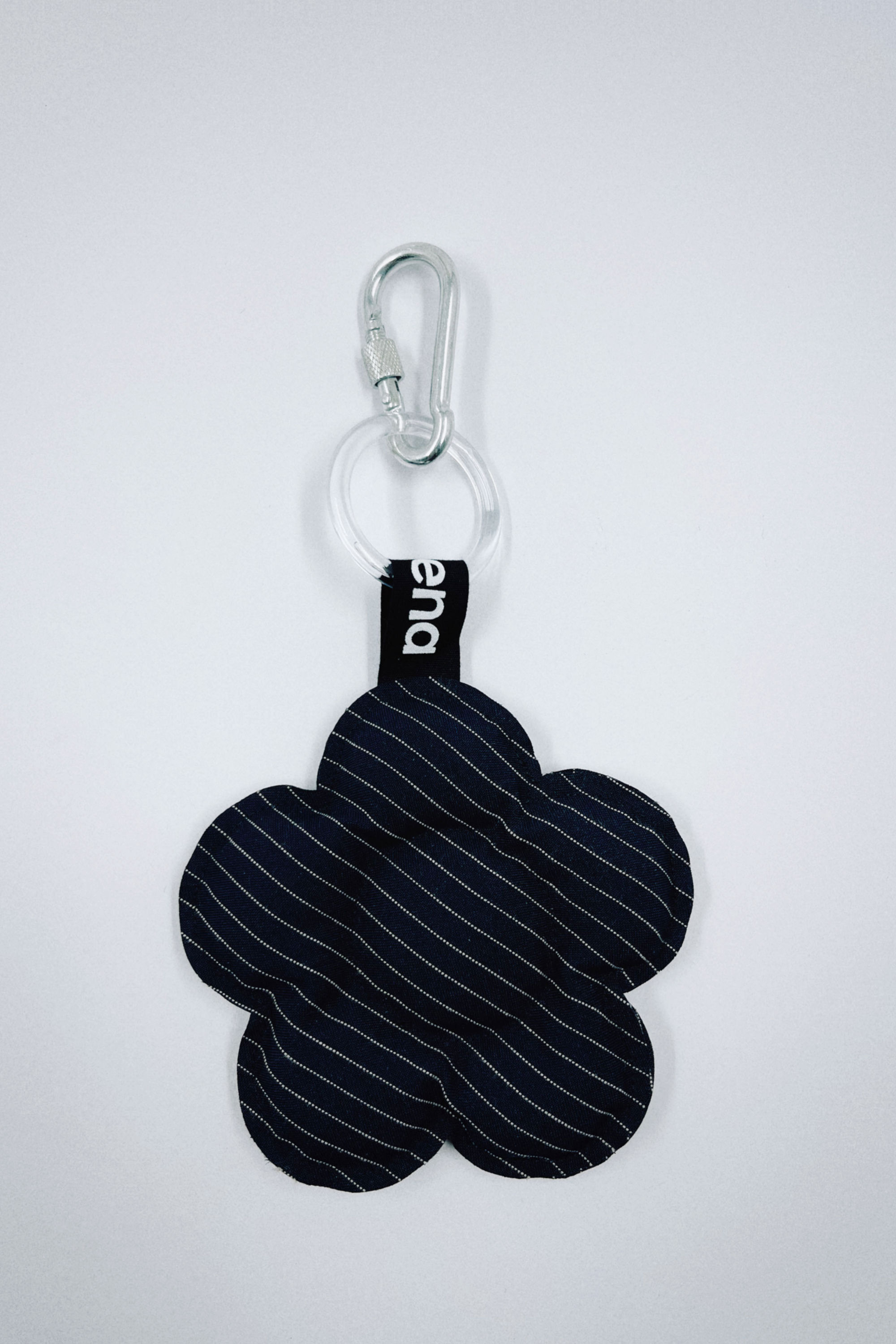 Flower Keychain Navy Stripes