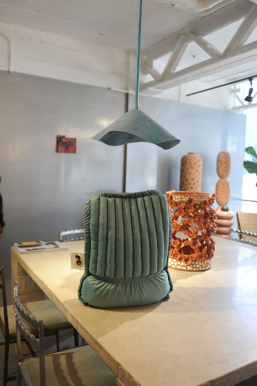 Thumbnail: Padded Mint Silk Taffeta Cushion